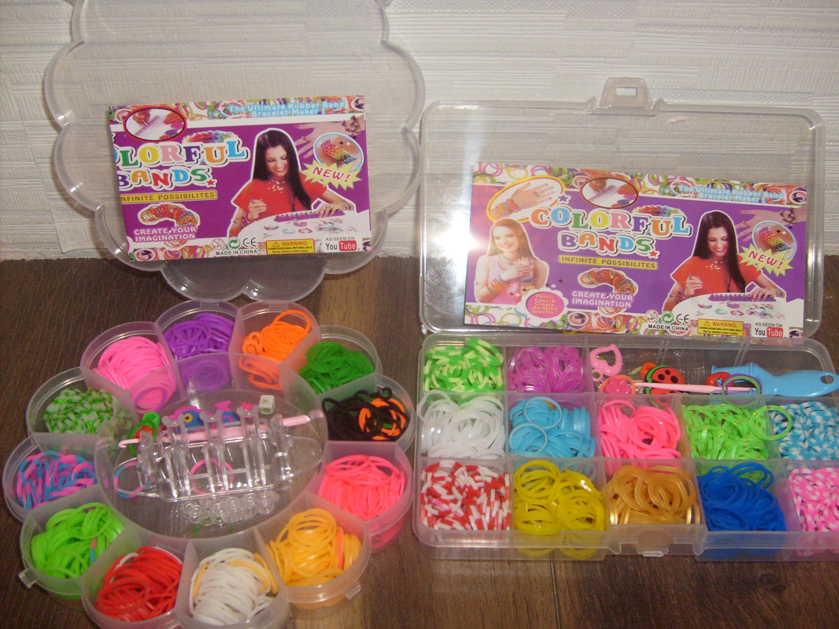 Набор для плетения "Rainbow Loom", резинки, крючки от 0,50 руб.
